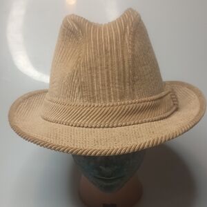 Vintage John Wanamaker Corduroy Fedora Size 7 1/8